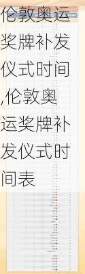 伦敦奥运奖牌补发仪式时间,伦敦奥运奖牌补发仪式时间表