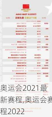 奥运会2021最新赛程,奥运会赛程2022