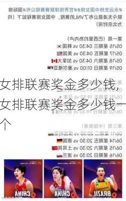 女排联赛奖金多少钱,女排联赛奖金多少钱一个
