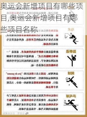 奥运会新增项目有哪些项目,奥运会新增项目有哪些项目名称