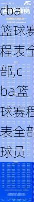 cba篮球赛程表全部,cba篮球赛程表全部球员