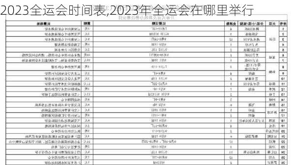 2023全运会时间表,2023年全运会在哪里举行