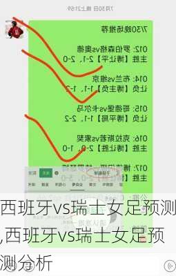 西班牙vs瑞士女足预测,西班牙vs瑞士女足预测分析