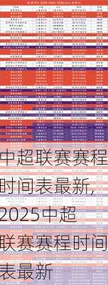中超联赛赛程时间表最新,2025中超联赛赛程时间表最新