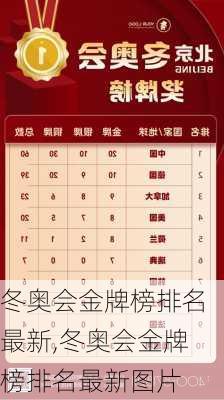 冬奥会金牌榜排名最新,冬奥会金牌榜排名最新图片