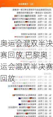 奥运会混双半决赛回放,巴黎奥运会混双半决赛回放