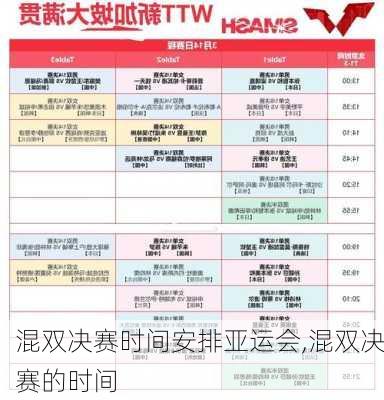 混双决赛时间安排亚运会,混双决赛的时间