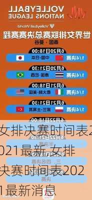 女排决赛时间表2021最新,女排决赛时间表2021最新消息