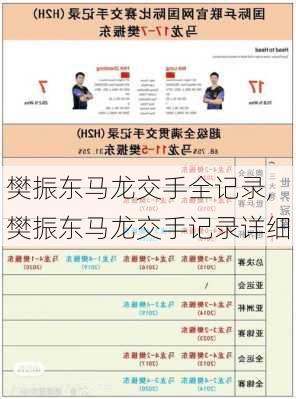 樊振东马龙交手全记录,樊振东马龙交手记录详细