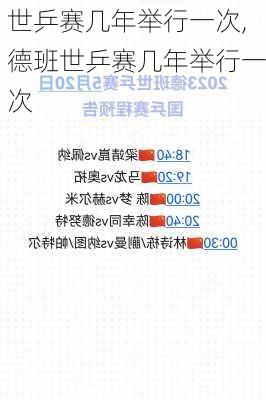 世乒赛几年举行一次,德班世乒赛几年举行一次