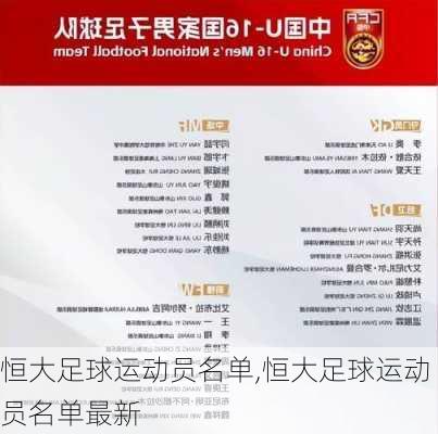 恒大足球运动员名单,恒大足球运动员名单最新