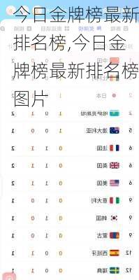 今日金牌榜最新排名榜,今日金牌榜最新排名榜图片