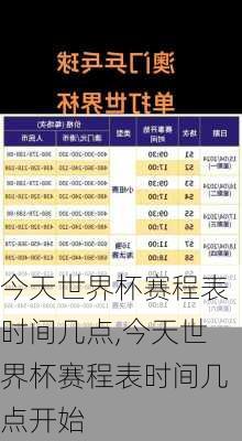 今天世界杯赛程表时间几点,今天世界杯赛程表时间几点开始
