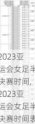 2023亚运会女足半决赛时间,2023亚运会女足半决赛时间表