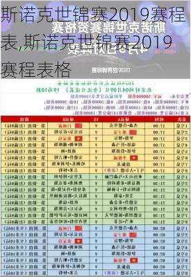 斯诺克世锦赛2019赛程表,斯诺克世锦赛2019赛程表格
