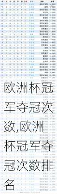 欧洲杯冠军夺冠次数,欧洲杯冠军夺冠次数排名