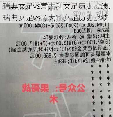 瑞典女足vs意大利女足历史战绩,瑞典女足vs意大利女足历史战绩
