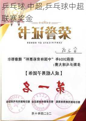 乒乓球 中超,乒乓球中超联赛奖金
