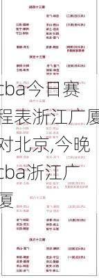 cba今日赛程表浙江广厦对北京,今晚cba浙江广厦