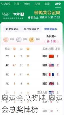 奥运会总奖牌,奥运会总奖牌榜