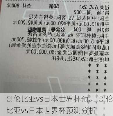 哥伦比亚vs日本世界杯预测,哥伦比亚vs日本世界杯预测分析