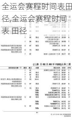 全运会赛程时间表田径,全运会赛程时间表 田径