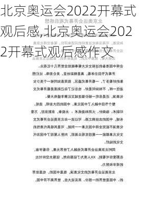 北京奥运会2022开幕式观后感,北京奥运会2022开幕式观后感作文