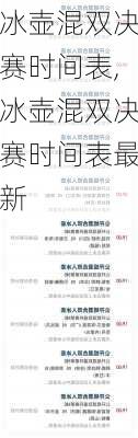 冰壶混双决赛时间表,冰壶混双决赛时间表最新