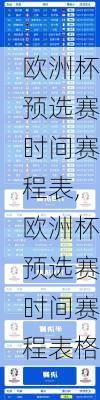 欧洲杯预选赛时间赛程表,欧洲杯预选赛时间赛程表格