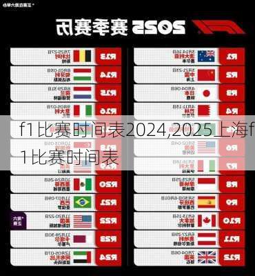 f1比赛时间表2024,2025上海f1比赛时间表