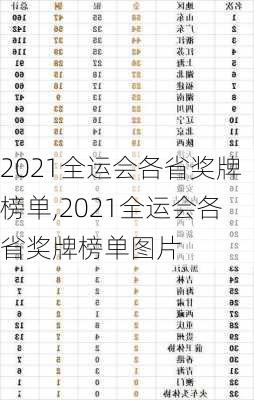 2021全运会各省奖牌榜单,2021全运会各省奖牌榜单图片