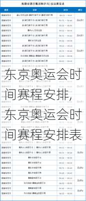 东京奥运会时间赛程安排,东京奥运会时间赛程安排表