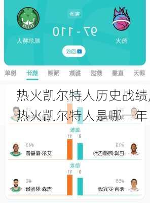 热火凯尔特人历史战绩,热火凯尔特人是哪一年