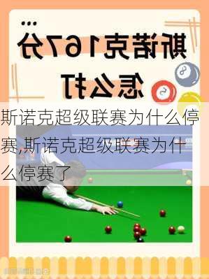 斯诺克超级联赛为什么停赛,斯诺克超级联赛为什么停赛了