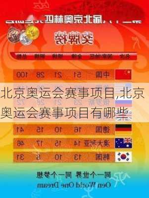 北京奥运会赛事项目,北京奥运会赛事项目有哪些