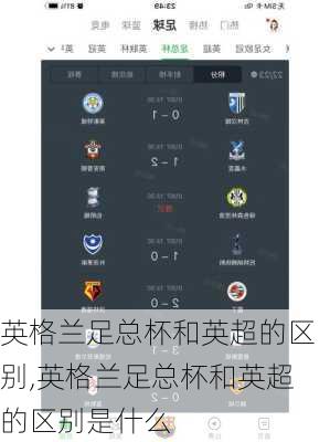 英格兰足总杯和英超的区别,英格兰足总杯和英超的区别是什么