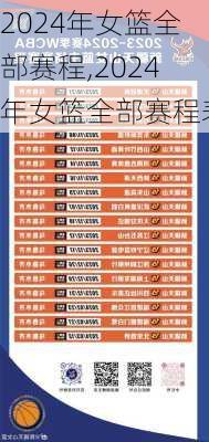 2024年女篮全部赛程,2024年女篮全部赛程表