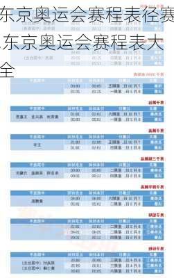 东京奥运会赛程表径赛,东京奥运会赛程表大全