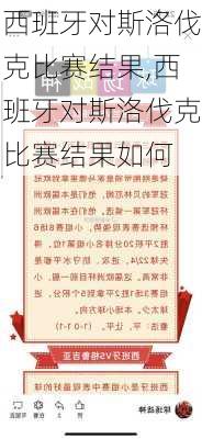 西班牙对斯洛伐克比赛结果,西班牙对斯洛伐克比赛结果如何