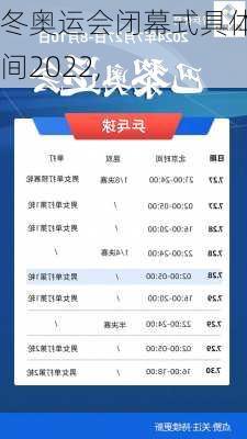 冬奥运会闭幕式具体时间2022,