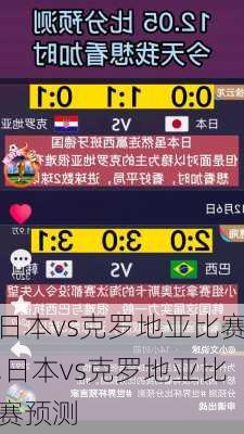日本vs克罗地亚比赛,日本vs克罗地亚比赛预测
