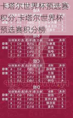 卡塔尔世界杯预选赛积分,卡塔尔世界杯预选赛积分榜
