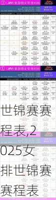 世锦赛赛程表,2025女排世锦赛赛程表