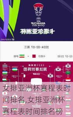 女排亚洲杯赛程表时间排名,女排亚洲杯赛程表时间排名榜