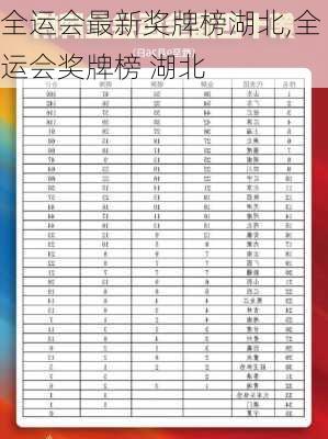 全运会最新奖牌榜湖北,全运会奖牌榜 湖北