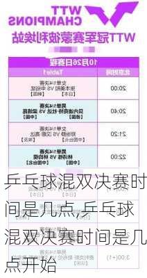 乒乓球混双决赛时间是几点,乒乓球混双决赛时间是几点开始