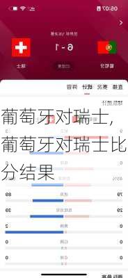 葡萄牙对瑞士,葡萄牙对瑞士比分结果