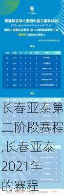 长春亚泰第二阶段赛程,长春亚泰2021年的赛程