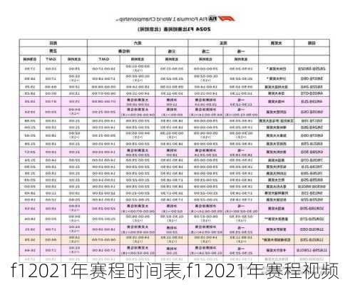 f12021年赛程时间表,f12021年赛程视频