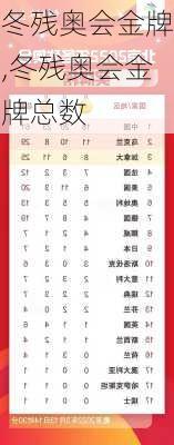 冬残奥会金牌,冬残奥会金牌总数